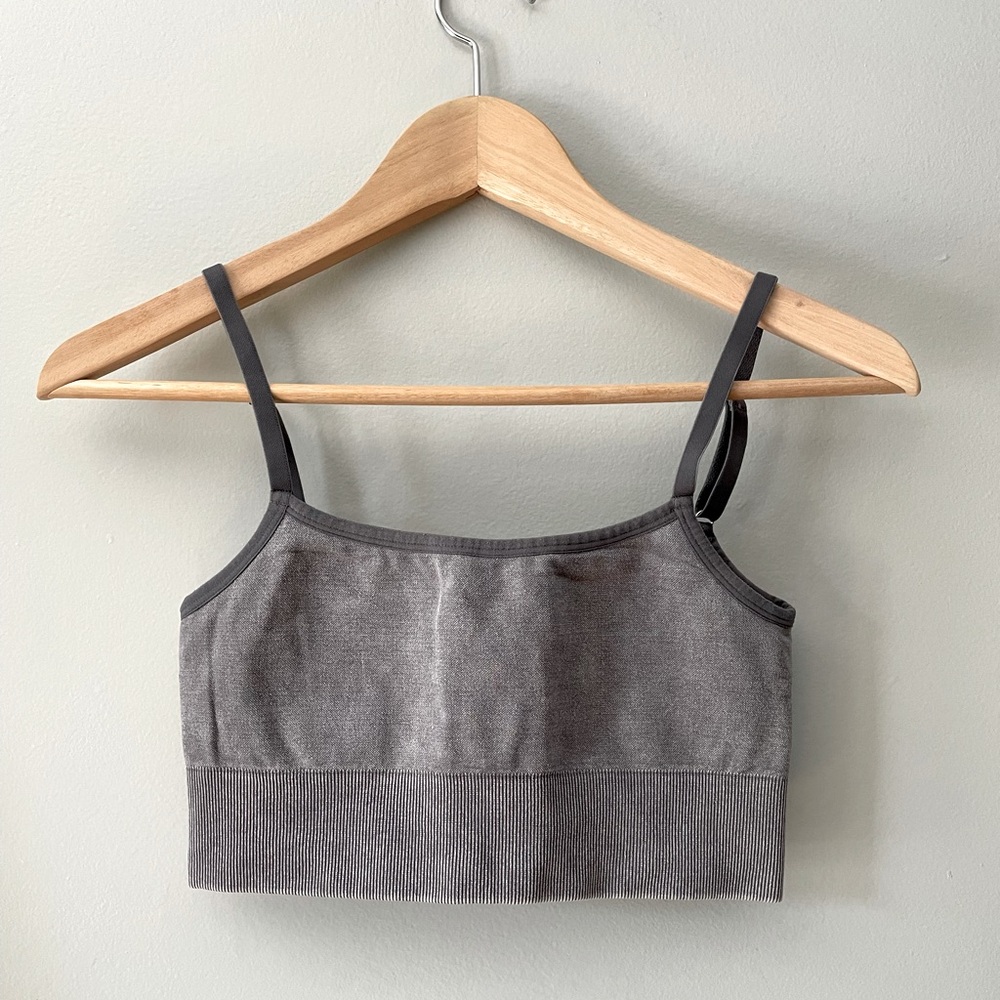 Lilias Active “Lounge Collection” gray seamless sports bra - sz. S